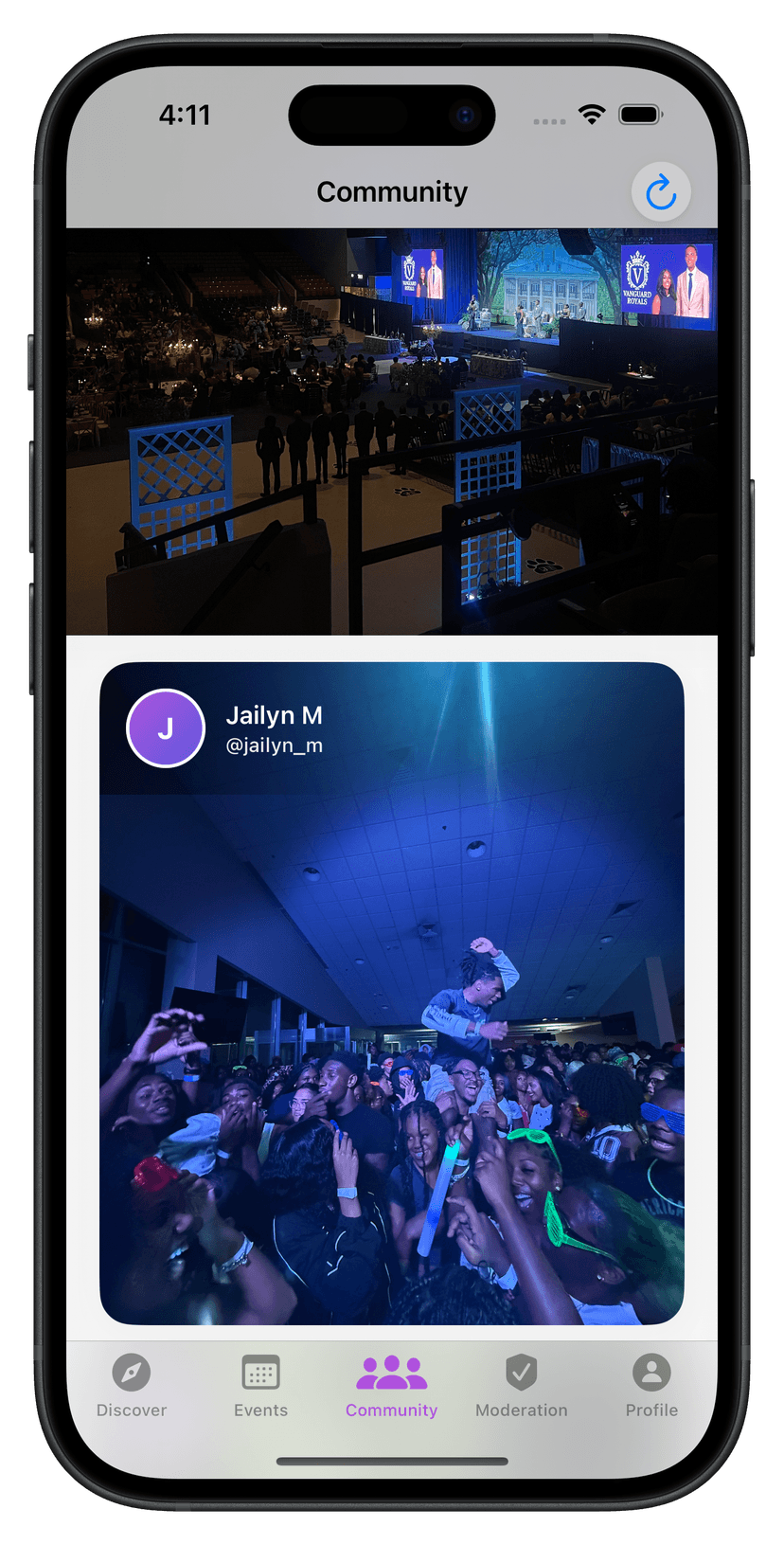 PopUp community feed with event memories